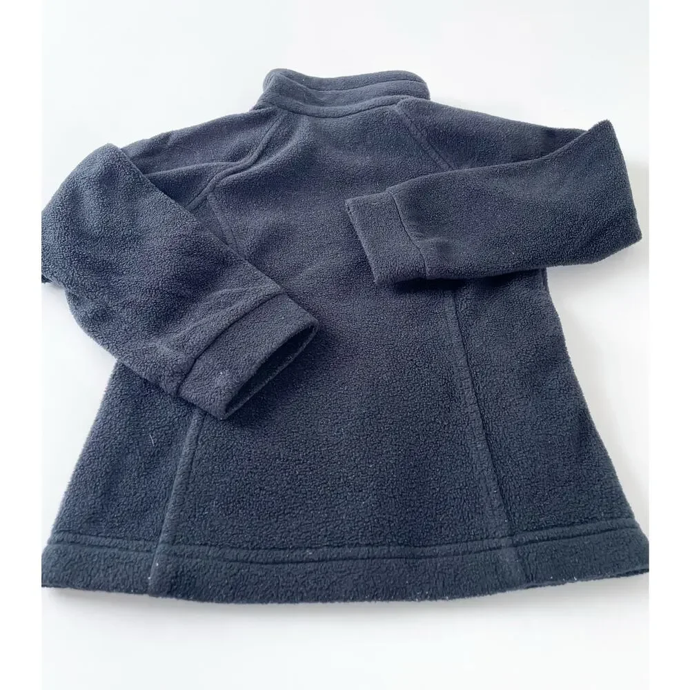 Black Columbia Zip Up Fleece Jacket Little Kid's Size XXS 4/5
